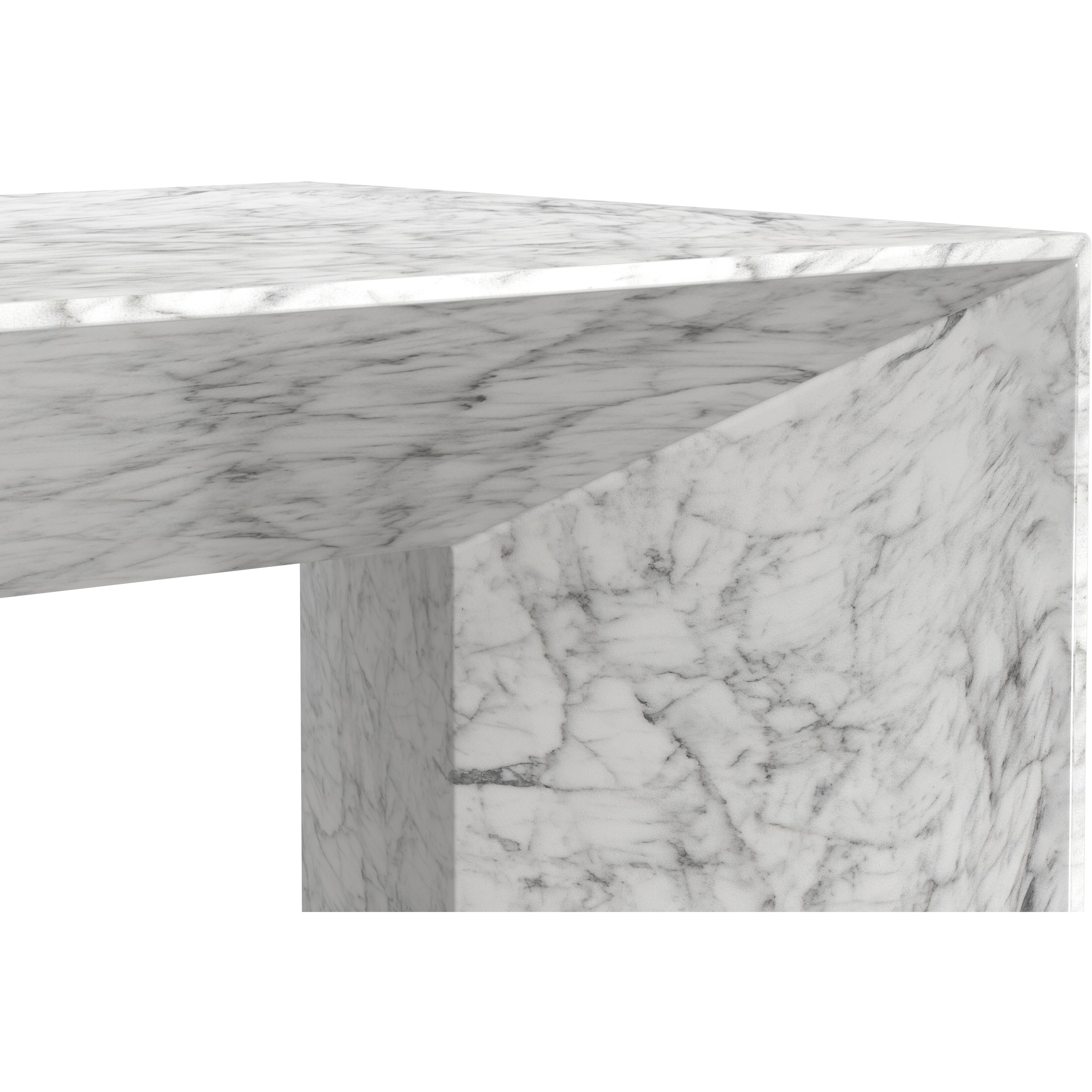 Nomad 52 X 27.5 inch Marble Look / White Outdoor Coffee Table